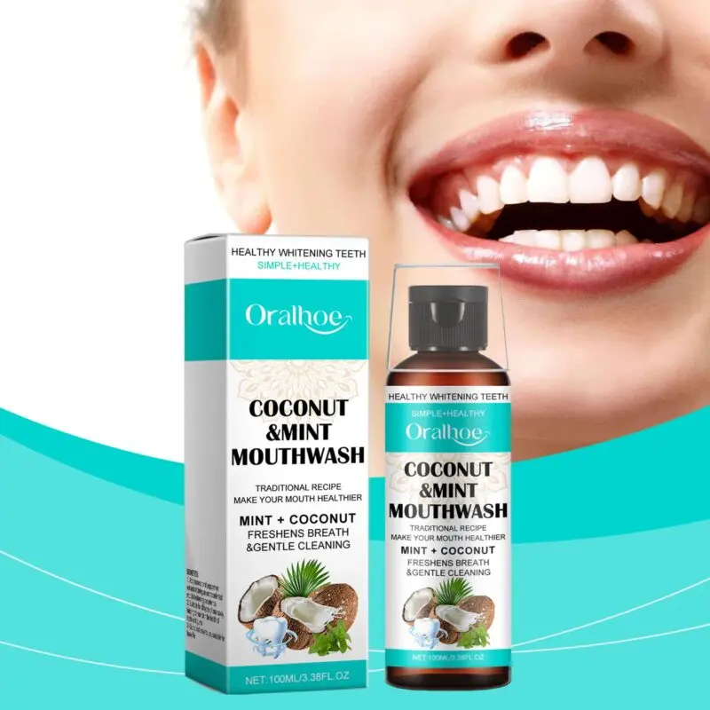 Oralhoe Coconut Mint Mouthwash - Fresh Breath, Oral Rinse & Convenient Care - Image 2