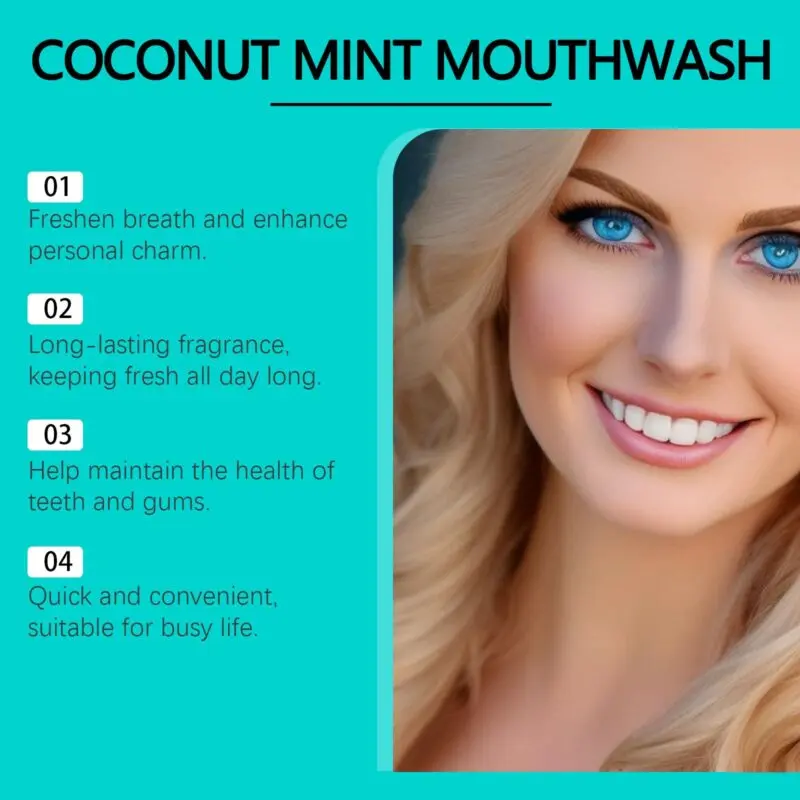 Oralhoe Coconut Mint Mouthwash - Fresh Breath, Oral Rinse & Convenient Care - Image 3