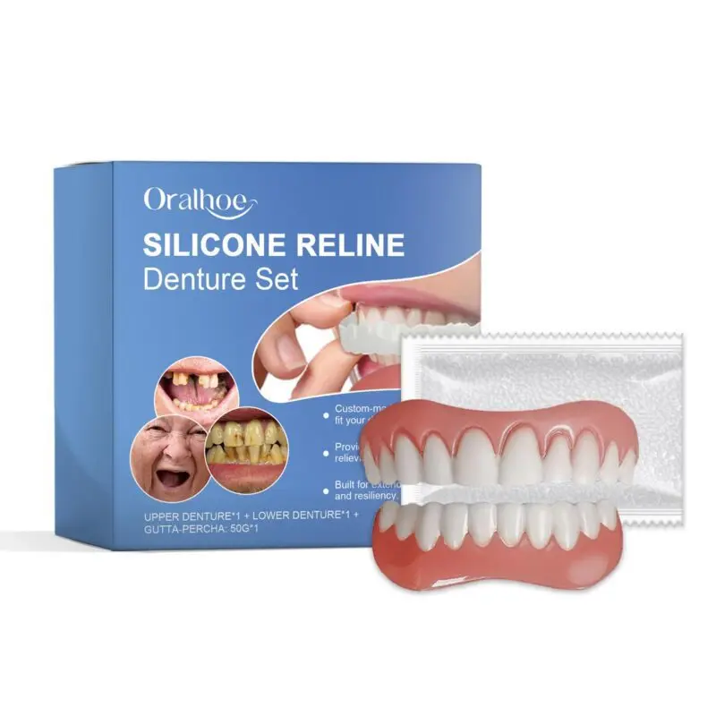 Oralhoe Silicone Resin Denture Set for Smile Enhancement and Comfort