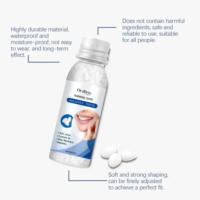 Oralhoe Shapeable Solid Dental Glue - Temporary Tooth Replacement & Denture Repair - Image 3