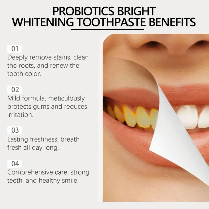 Oralhoe Probiotic Brightening Toothpaste for Dental Hygiene & Stain Reduction - Image 3