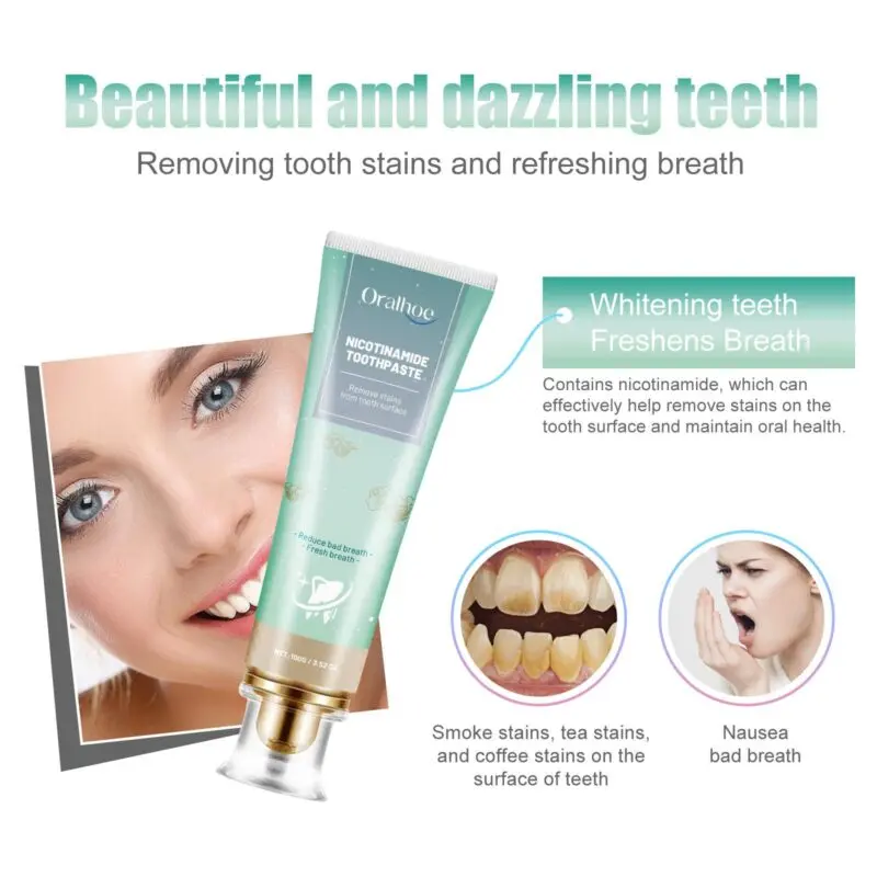 Oralhoe Nicotinamide Toothpaste: Whitening, Stain Removal & Fresh Breath - Image 3