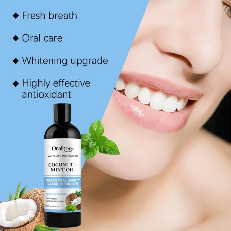 Oralhoe Coconut Mint Oil Mouthwash - Fresh Breath, Gum Care & Stain Removal - Image 3