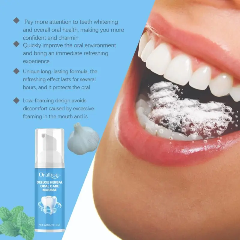 Oralhoe Teeth Whitening Mousse - Foaming Cleaner for Fresh Breath & White Teeth - Image 3