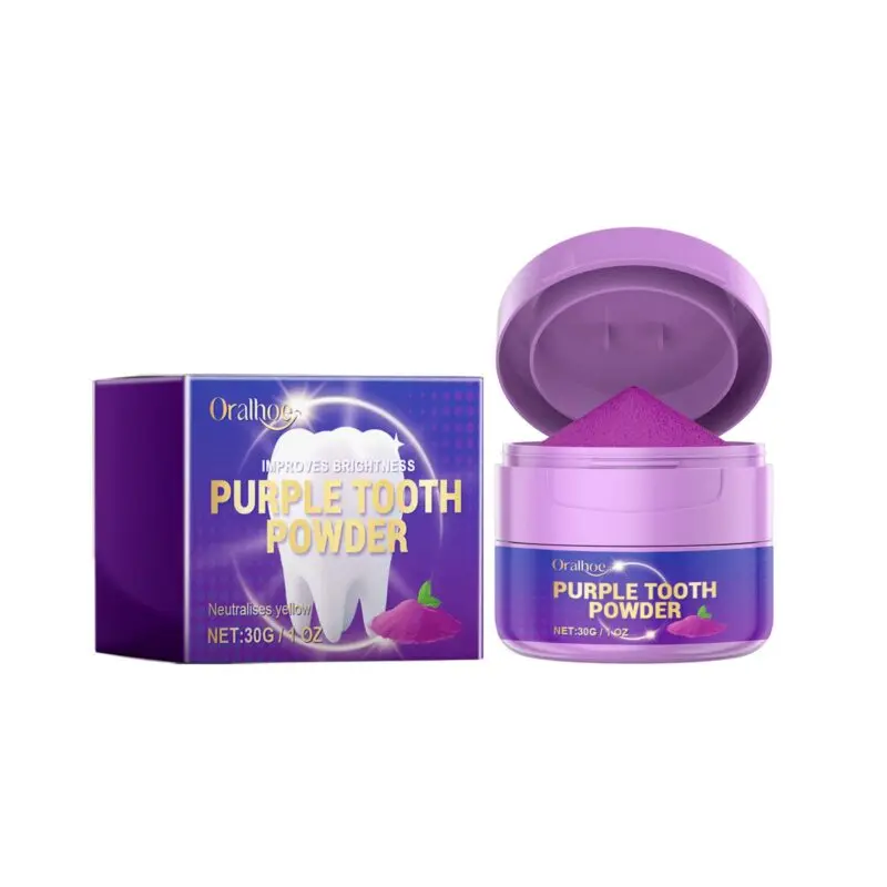 Oralhoe Purple Tooth Powder for Teeth Whitening and Fresh Breath
