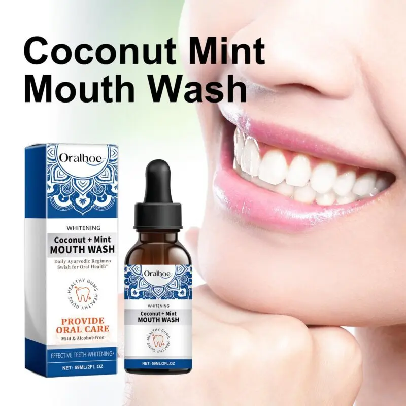Oralhoe Coconut Mint Mouthwash - Stain Removal, Teeth Whitening & Fresh Breath - Image 2