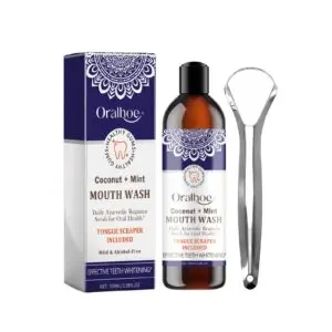 Oralhoe Coconut Mint Mouthwash - Tongue Cleaning, Fresh Breath & Oral Care