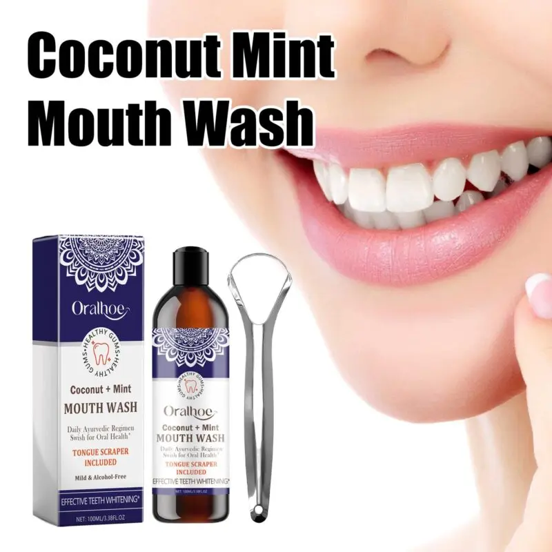 Oralhoe Coconut Mint Mouthwash - Tongue Cleaning, Fresh Breath & Oral Care - Image 2
