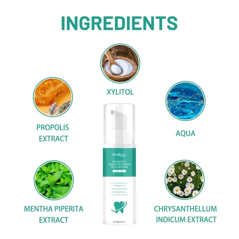 Oralhoe Probiotics Teeth Whitening Mousse - Tartar & Gum Care, Fresh Breath - Image 5