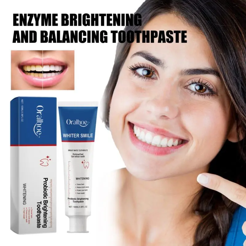 Oralhoe Enzyme Brightening Toothpaste - Stain Removal, Fresh Breath & Enamel Care - Image 2