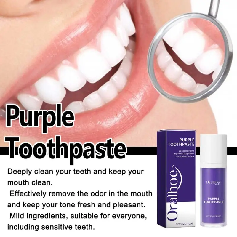 Oralhoe Purple Toothpaste - Tartar & Stain Removal, Fresh Breath - Image 4