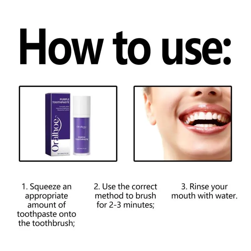 Oralhoe Purple Toothpaste - Tartar & Stain Removal, Fresh Breath - Image 6