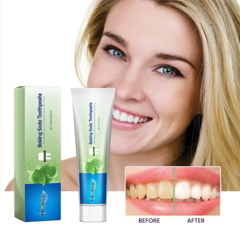Oralhoe Baking Soda Toothpaste - Stain Removal, Fresh Breath & Whitening - Image 2