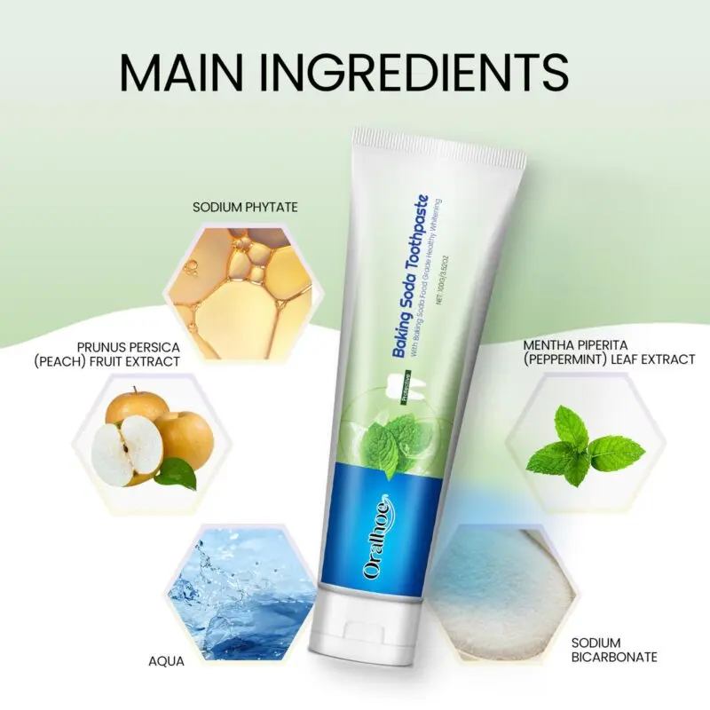 Oralhoe Baking Soda Toothpaste - Stain Removal, Fresh Breath & Whitening - Image 5