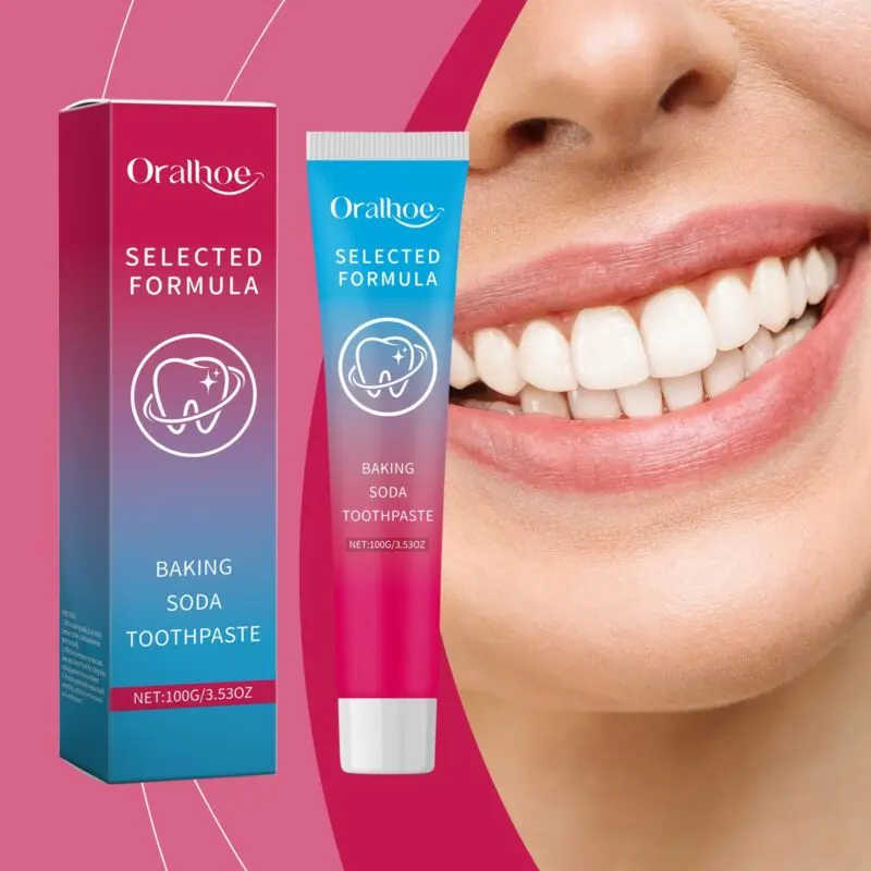 Oralhoe Baking Soda Toothpaste: Mint Fresh Cleaning, Teeth Whitening & Brightening - Image 2