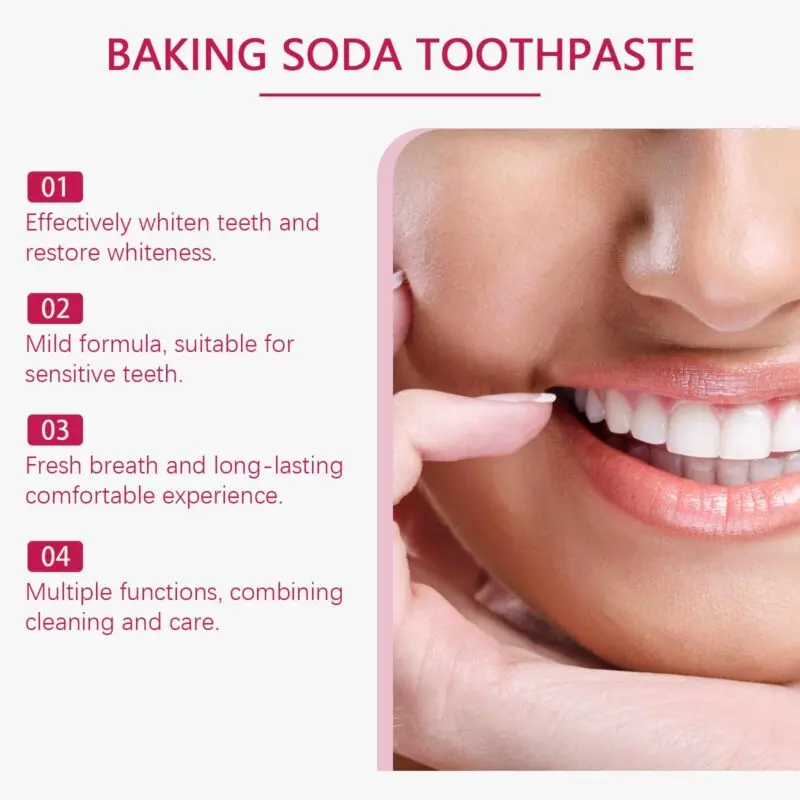 Oralhoe Baking Soda Toothpaste: Mint Fresh Cleaning, Teeth Whitening & Brightening - Image 4