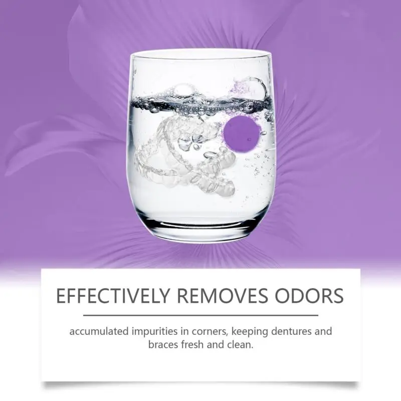 Oralhoe Purple Denture & Retainer Cleaning Tablets - Stain Removal & Odor Control - Image 3