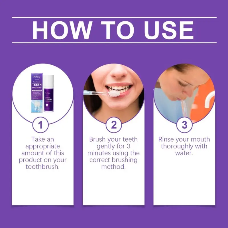 Oralhoe Purple Toothpaste: Daily Hygiene, Odor & Dirt Removal, Teeth Brightening - Image 6