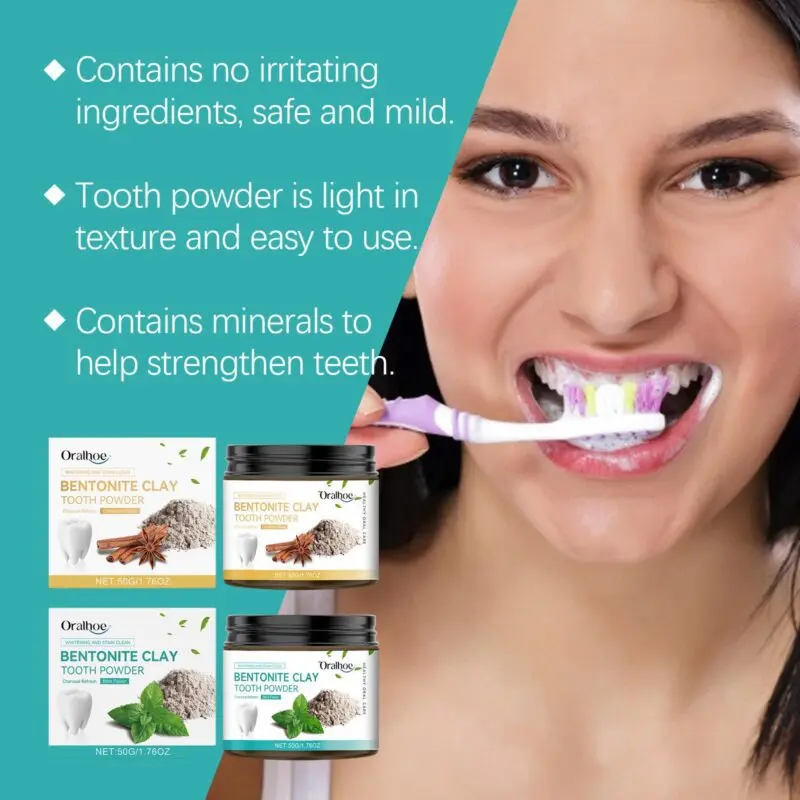 Oralhoe Volcanic Ash and Bentonite Tooth Powder for Stain Removal - Image 3