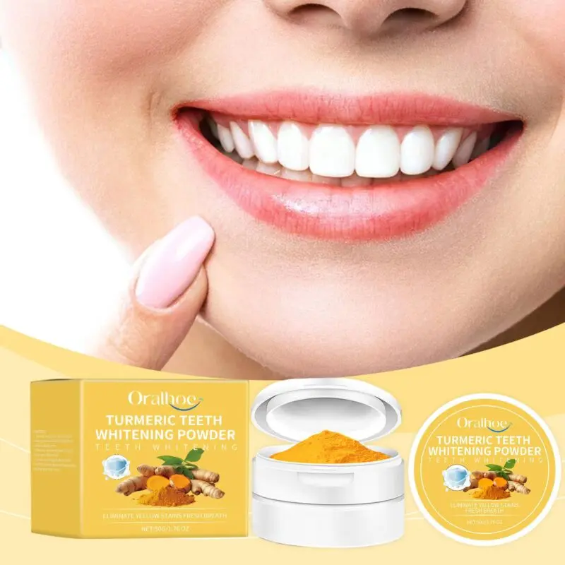 Oralhoe Turmeric Tooth Powder for Stain Removal, Teeth Whitening & Sensitivity Relief - Image 2