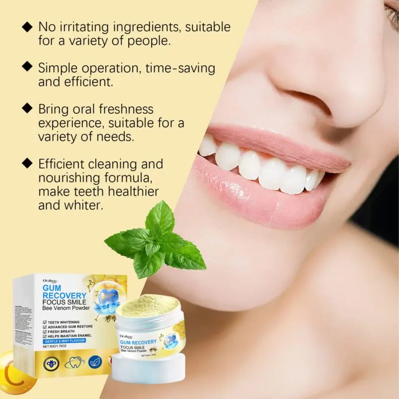 Oralhoe Bee Venom Dental Powder for Gum Care, Teeth Cleaning & Fresh Breath - Image 3