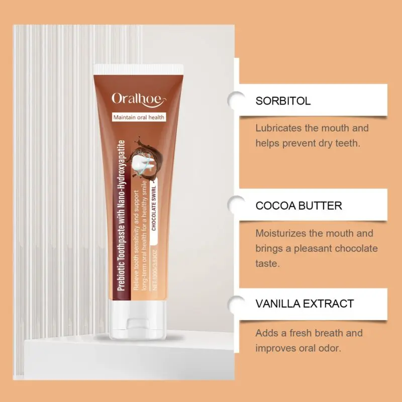 Oralhoe Chocolate Toothpaste for Gentle Tartar, Stain, and Odor Care - Image 2