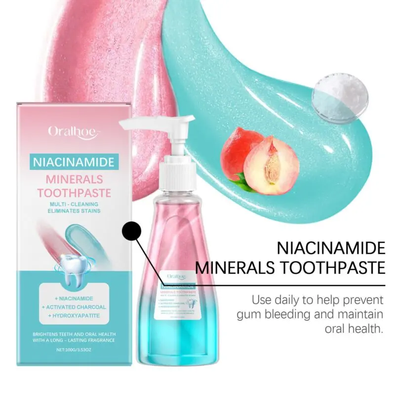 Oralhoe Niacinamide Toothpaste for whitening, enamel support, and gentle tartar removal