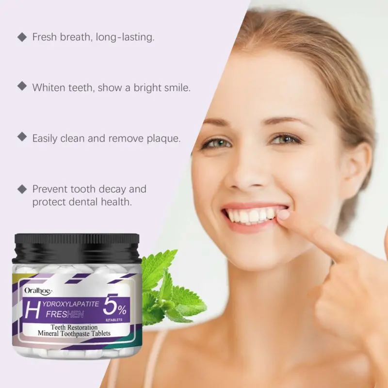 Oralhoe Mint Toothpaste Tablets - Stain Removal & Fresh Breath - Image 2