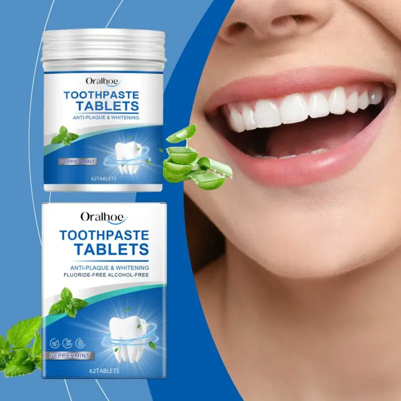 Oralhoe Toothpaste Tablets - Gentle Stain Removal, Fresh Breath & Travel-Friendly - Image 2