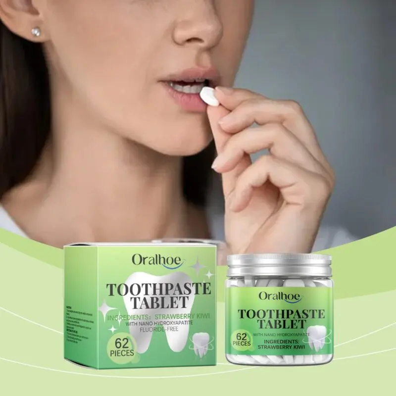 Whitening Toothpaste Tablets: Strawberry Kiwi Flavor, Stain Removal & Oral Care - Image 2