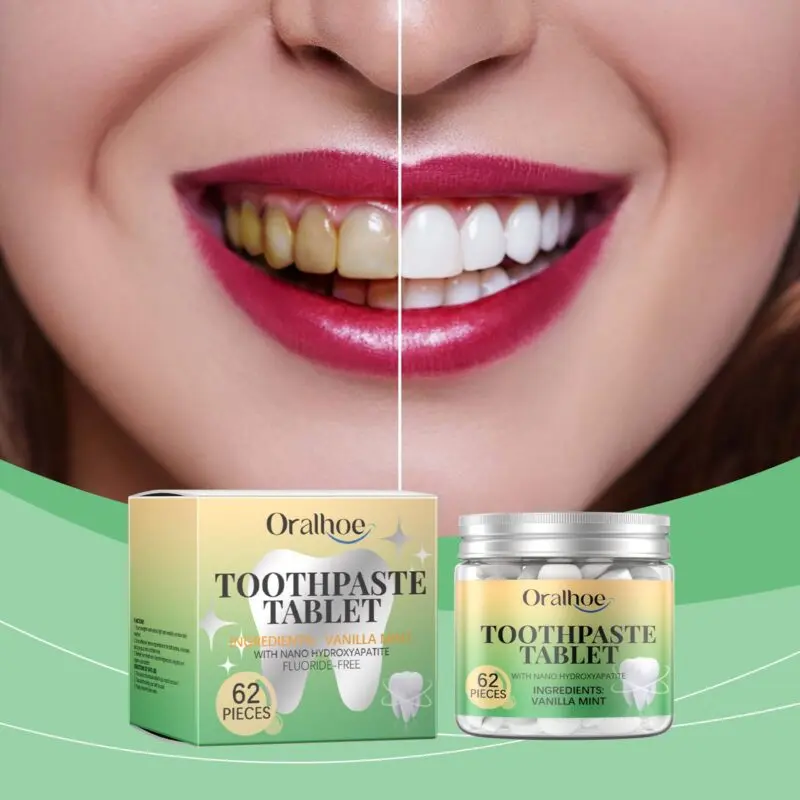 Oralhoe Vanilla Mint Toothpaste Tablets - Stain Removal & Fresh Breath - Image 2