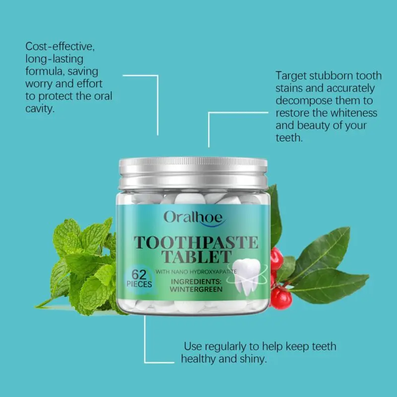 Holly Whitening Toothpaste Tablets: Teeth Cleaning, Fresh Breath & Enamel Care - Image 3