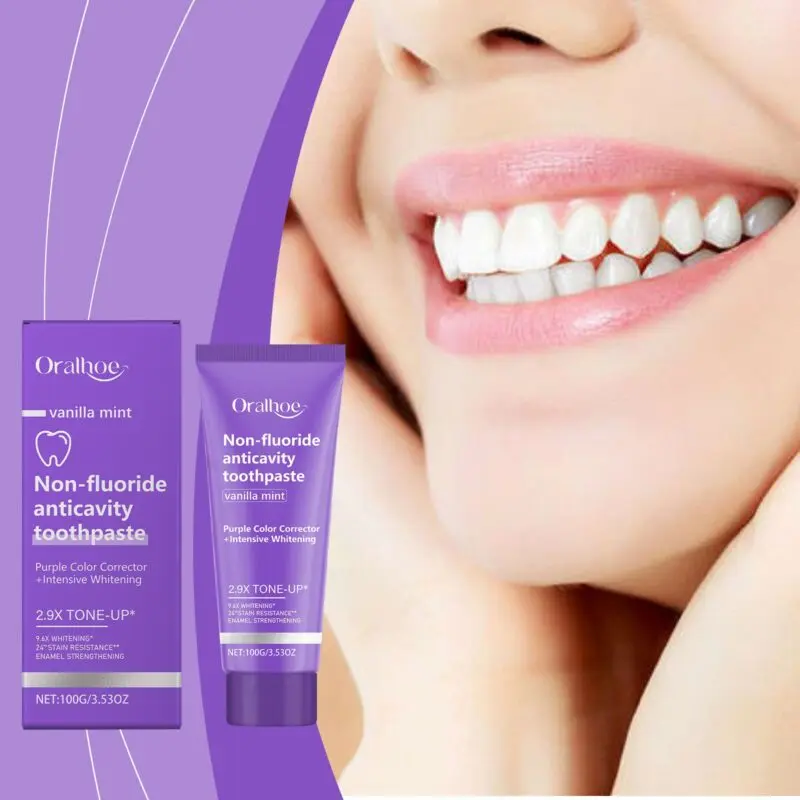 Oralhoe Purple Gloss Toothpaste - Gentle Yellow, Tartar & Odor Care, Fresh Mouth - Image 2