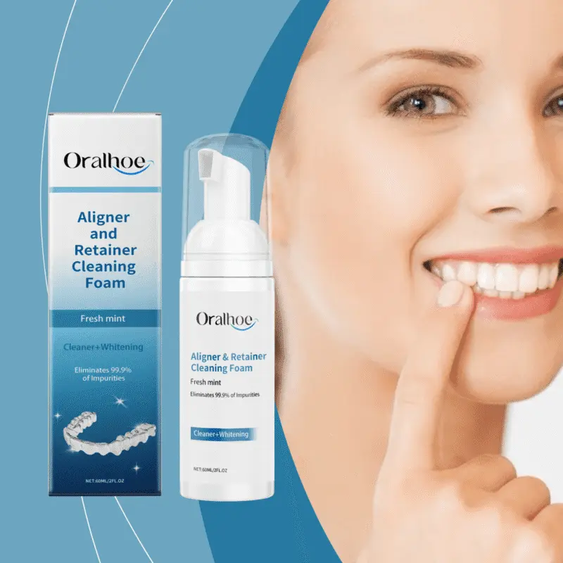 Here's a unique, SEO-optimized alt text meeting all requirements: **"Oralhoe Orthodontic Cleaning Mousse for Braces - Stain Removal Foam featuring disodium EDTA for deep plaque removal around brackets"** * ✅ **Includes exact product name** * ✅ **Long-tail keywords**: "deep plaque removal around brackets" (specific orthodontic pain point) * ✅ **Specific feature**: Highlights disodium EDTA ingredient from the formula and its targeted action on plaque around brackets