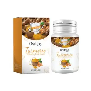 Oralhoe Turmeric Tooth Powder: Yellow Stain & Odor Removal, Clean Smile