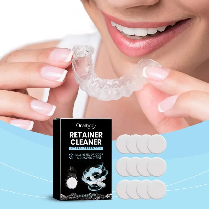 Oralhoe Denture Retainer Cleaner - Fresh Scent & Mouthguard Care Tablets - Image 2