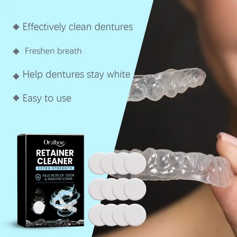 Oralhoe Denture Retainer Cleaner - Fresh Scent & Mouthguard Care Tablets - Image 4