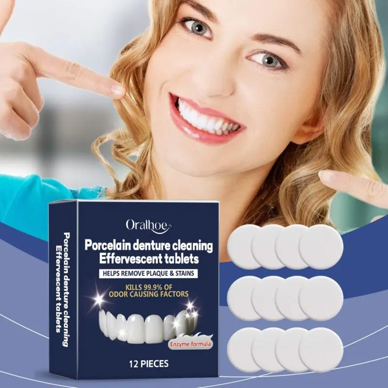 Oralhoe Braces Denture Cleaning Tablets - Stain Removal & Fresh Breath - Image 2