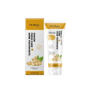 Oralhoe Natural Ginger Toothpaste for gum care, stain removal, enamel protection, and fresh breath