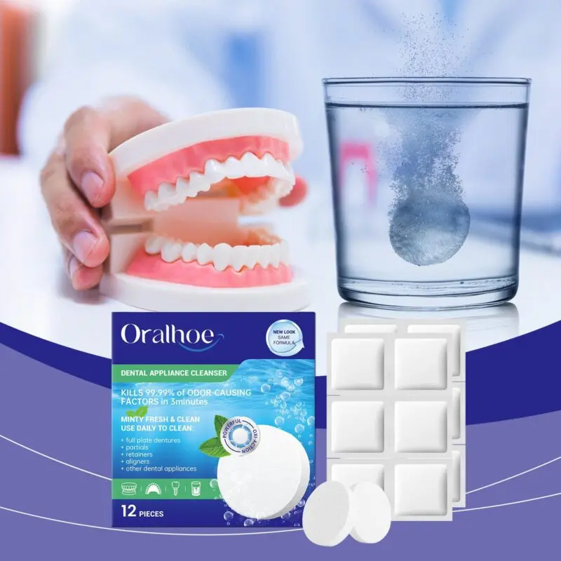Oralhoe Denture Cleaning Tablets: Fresh Breath & Stain Removal - Image 2