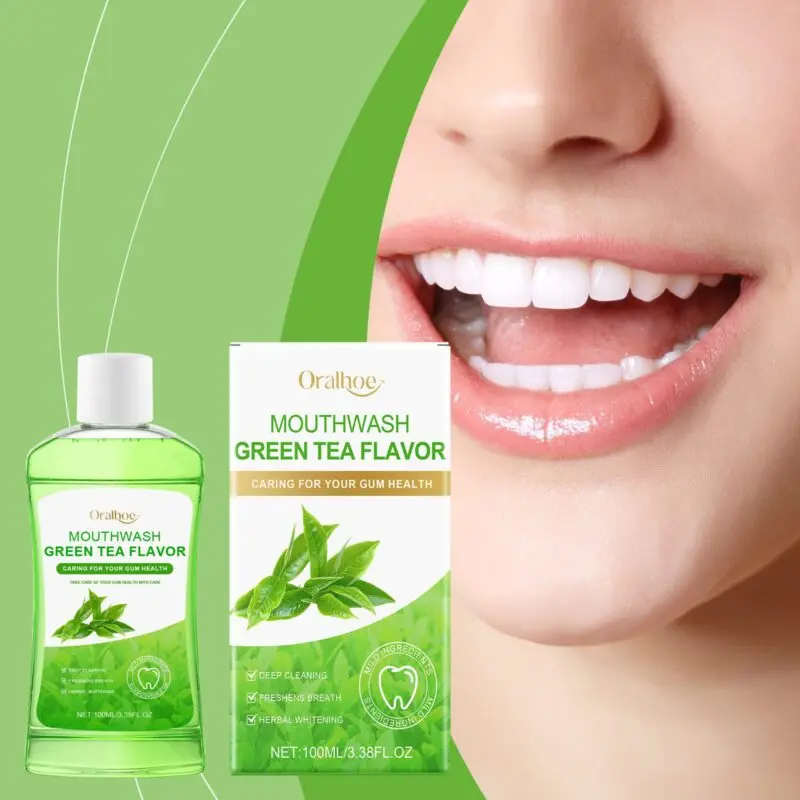 Oralhoe Green Tea Fresh Breath Mouthwash - Portable Mouthguard Rinse - Image 2