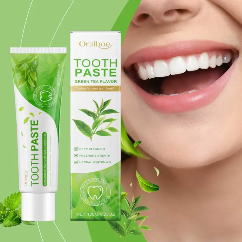 Oralhoe Green Tea Toothpaste for Stain Removal and Oral Care - Image 2