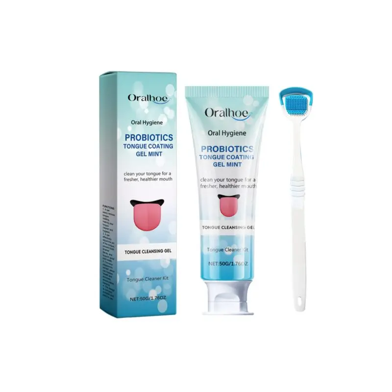 Oralhoe Tongue Cleaner Set for Oral Hygiene, Food Residue Removal & Odor Control