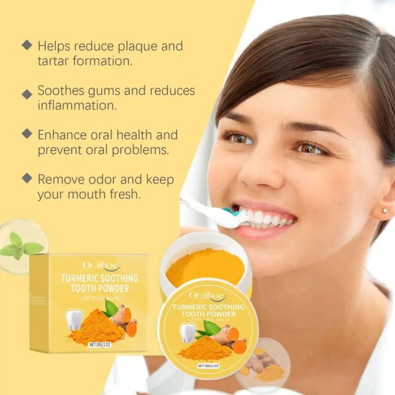 Oralhoe Turmeric Dental Powder - Teeth Cleaning & Sensitive Teeth Care - Image 3