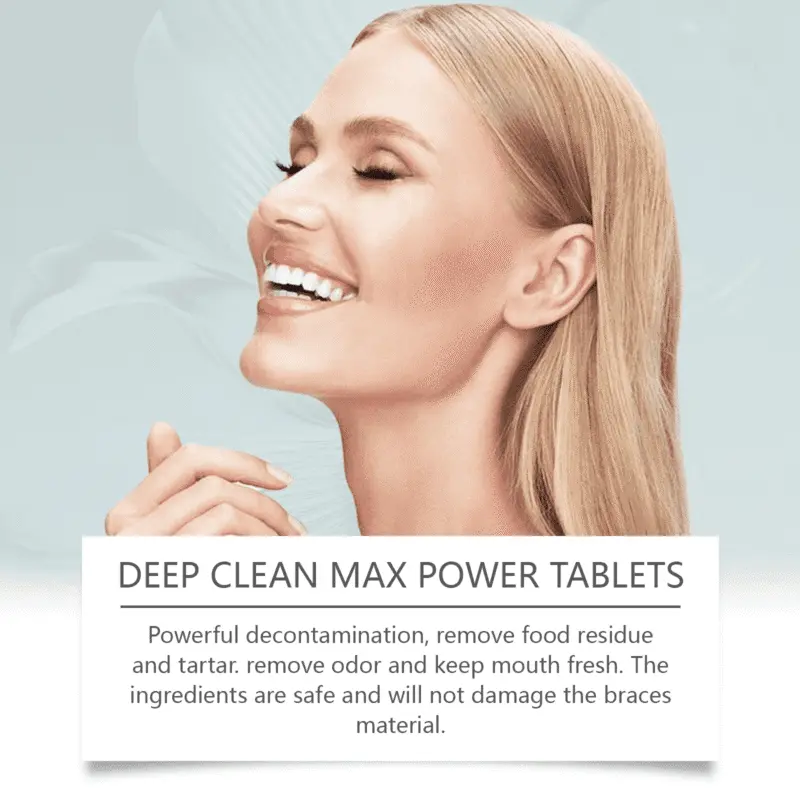 Oralhoe effervescent cleaning tablets for braces, removes stains & odors