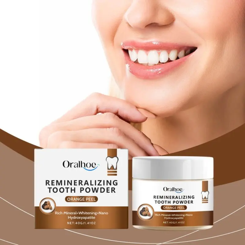 Oralhoe Tangerine Peel Dental Powder - Gentle Stain Remover & Fresh Breath - Image 2