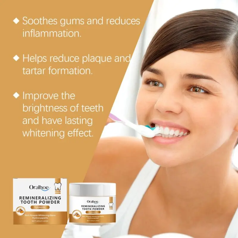 Oralhoe Turmeric Tooth Powder: Gentle Tartar Cleaning, Daily Care & Teeth Whitening - Image 4