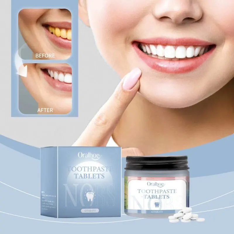 Oralhoe Toothpaste Tablets: Natural Whitening with Baking Soda & Sea Salt - Image 2
