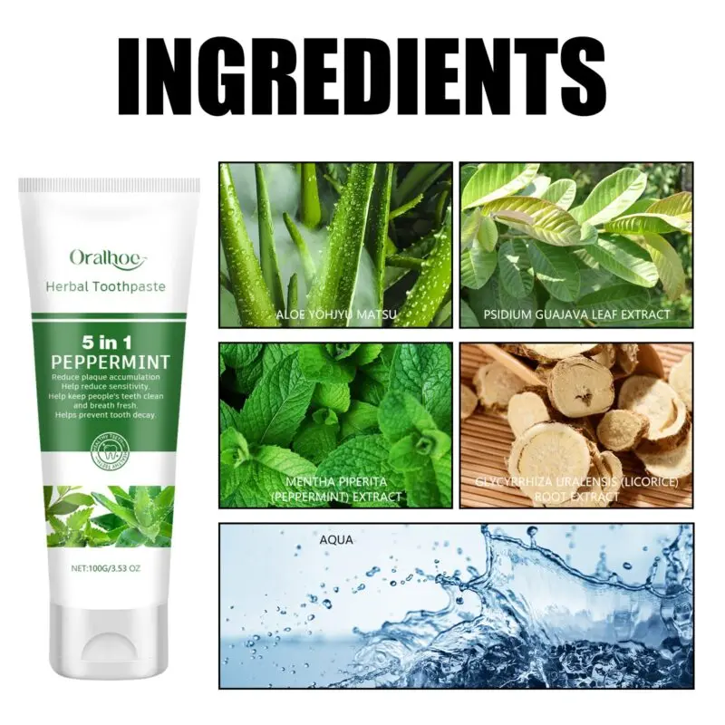 Oralhoe Aloe Whitening Toothpaste for Stain Removal and Fresh Breath - Image 5