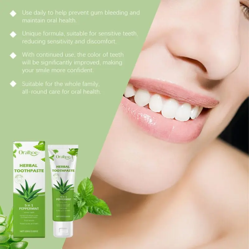 Oralhoe Aloe Vera Toothpaste - Stain Removal, Brightening & Oral Care - Image 4